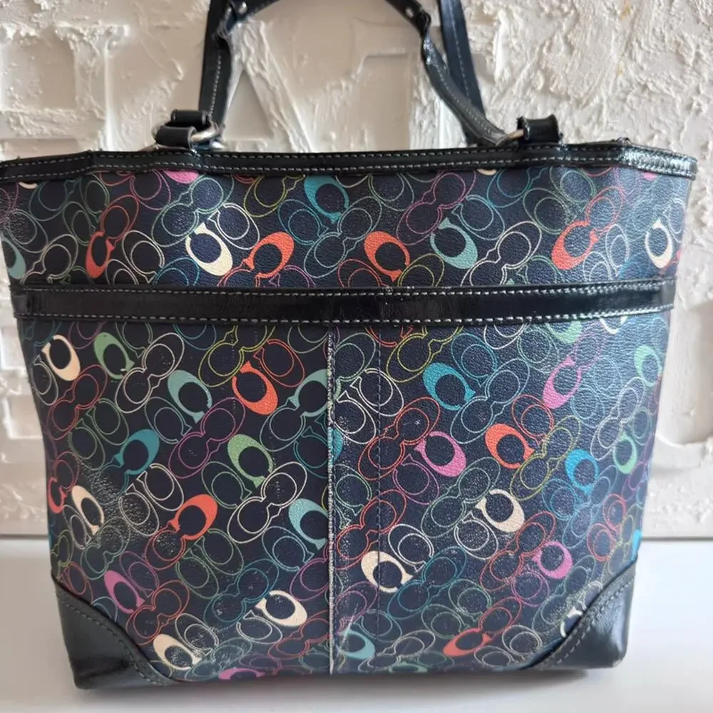 Coach Purse Chelsea Heritage Signature C Colorful Tote F15139